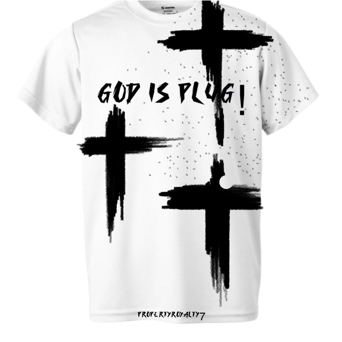 God is the plug, 3-cross (T-Shirt)